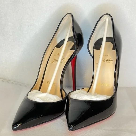Christian Louboutin “Iriza” glossy patent black Lthr pumps EU37 100mm stiletto. - Picture 3 of 13